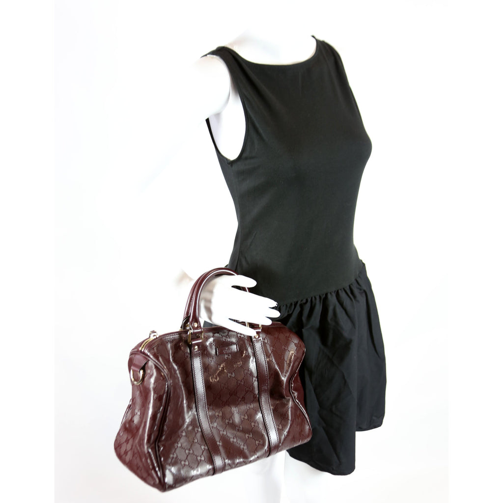 193603 GG Imprime Joy Boston Bag Burgundy