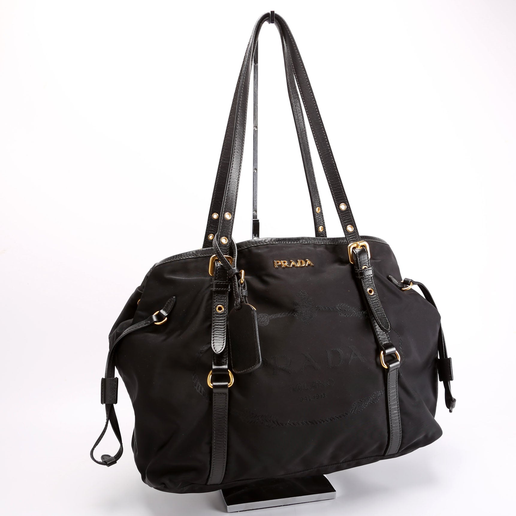 Logo To Vintage Nylon/Saffiano Black