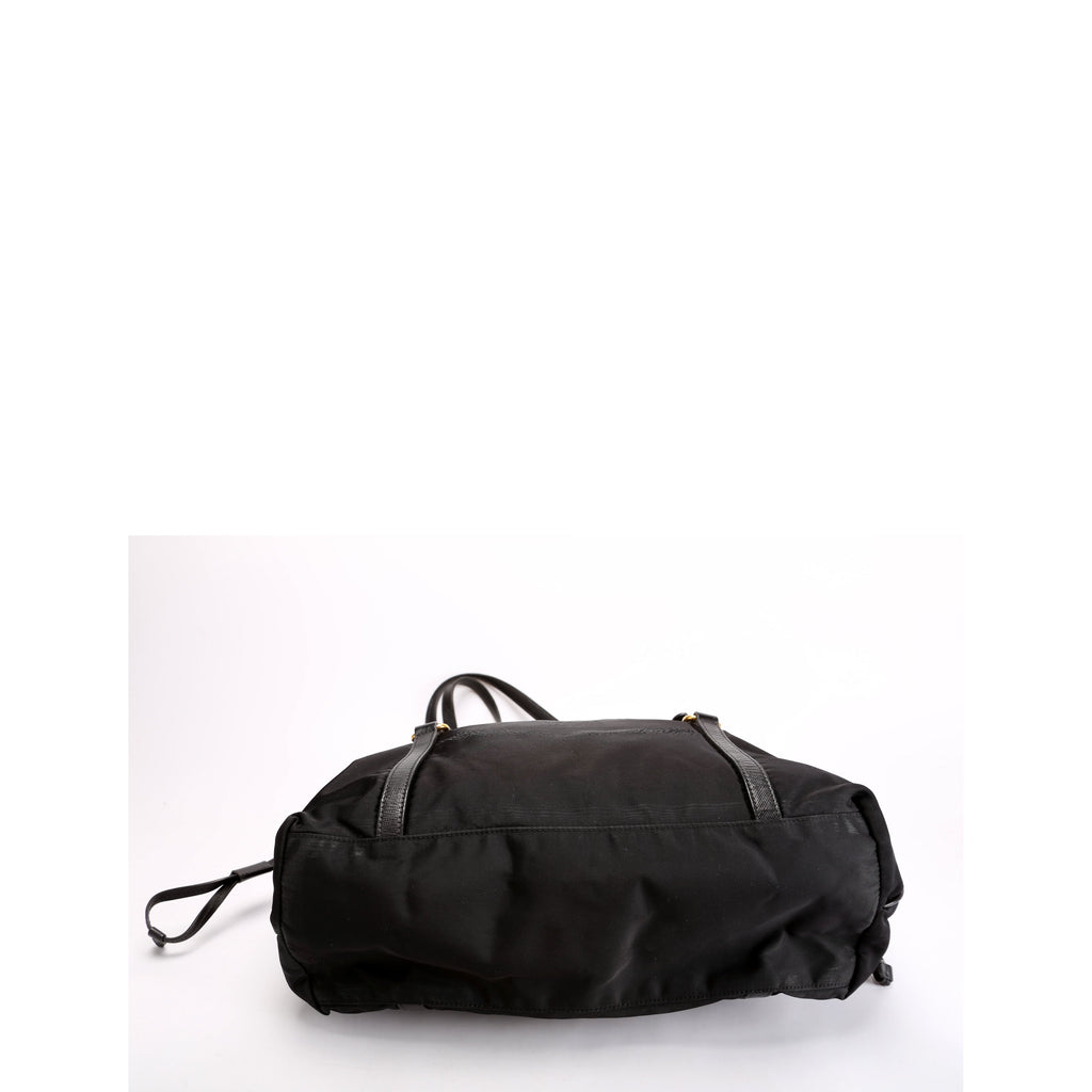 Logo To Vintage Nylon/Saffiano Black