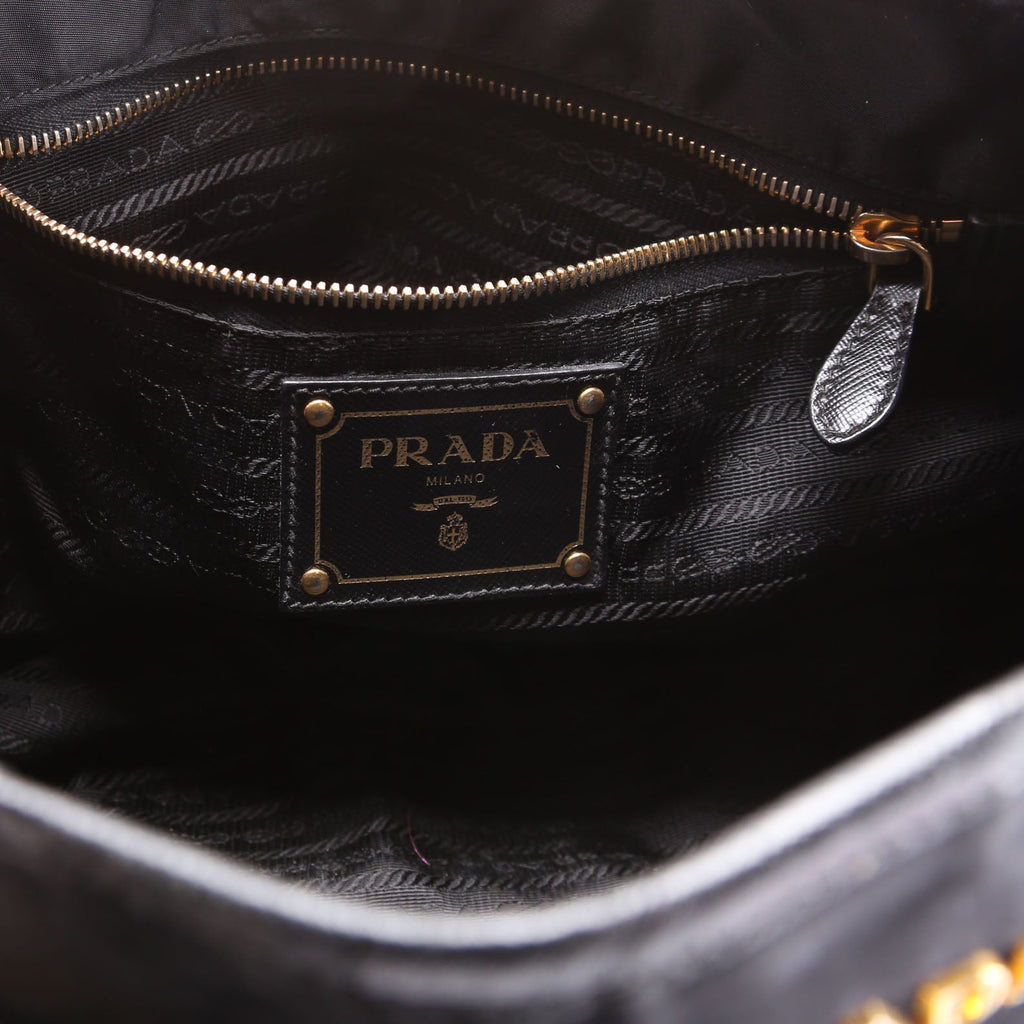 Logo To Vintage Nylon/Saffiano Black