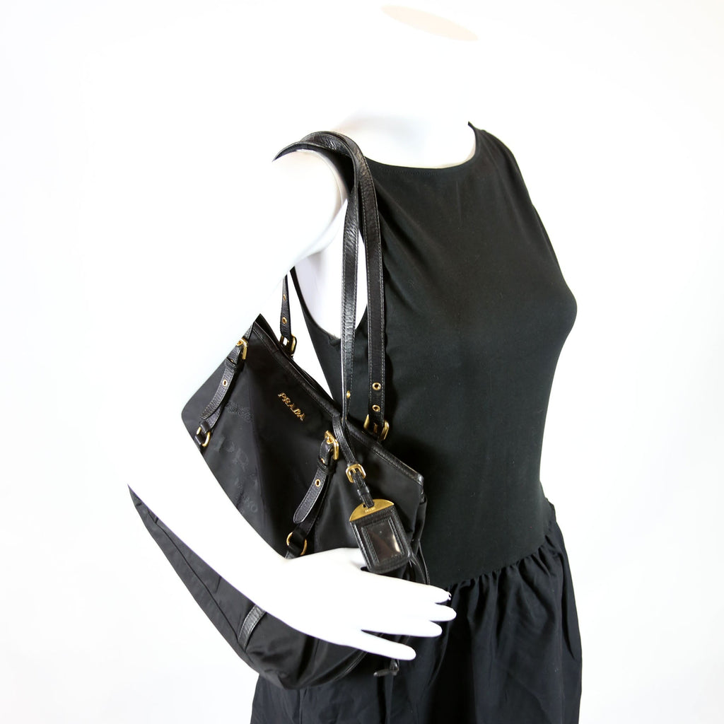 Logo To Vintage Nylon/Saffiano Black