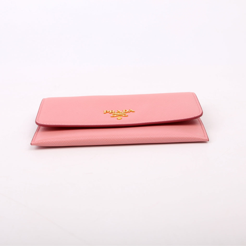 Saffiano Envelope Wallet Small Pink