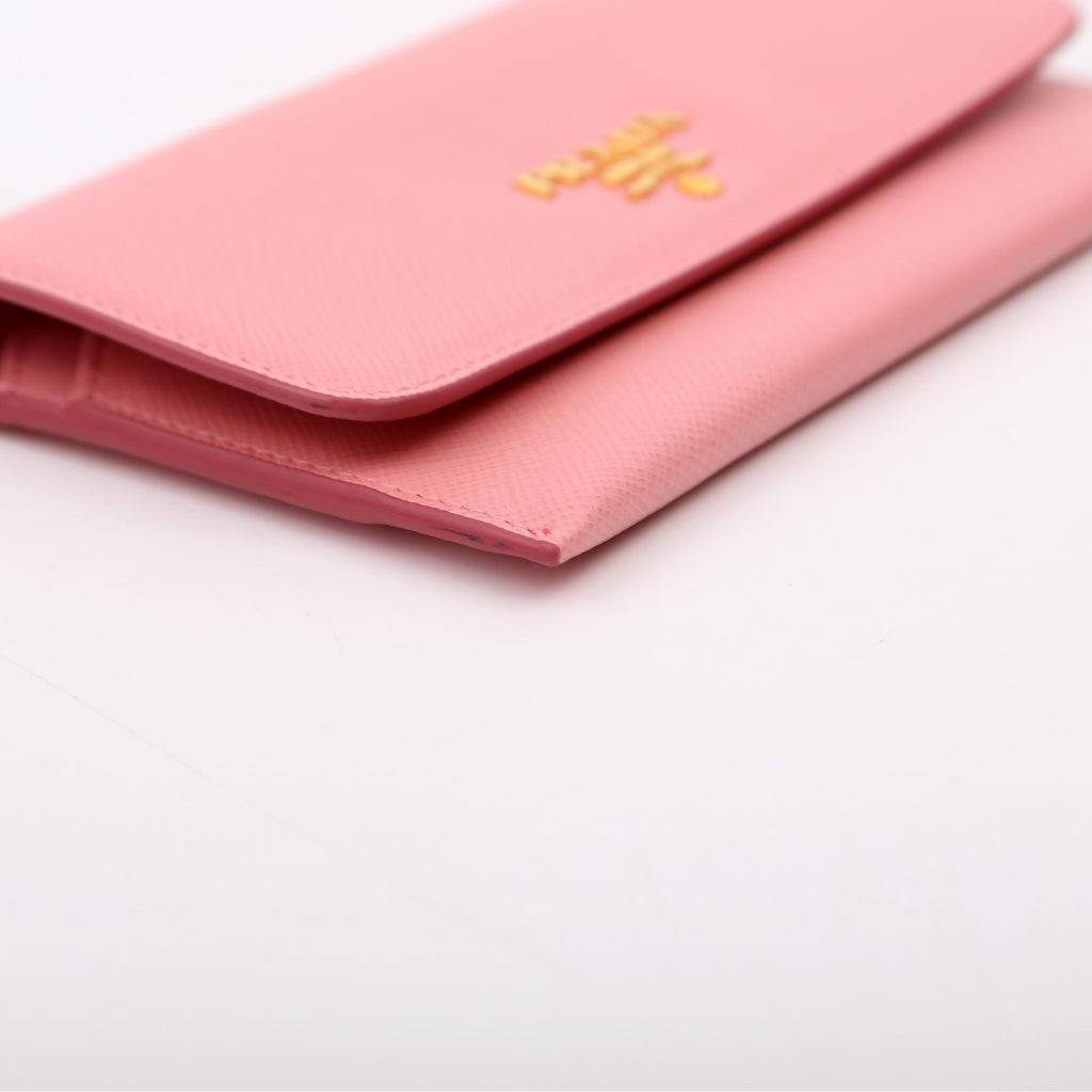 Saffiano Envelope Wallet Small Pink