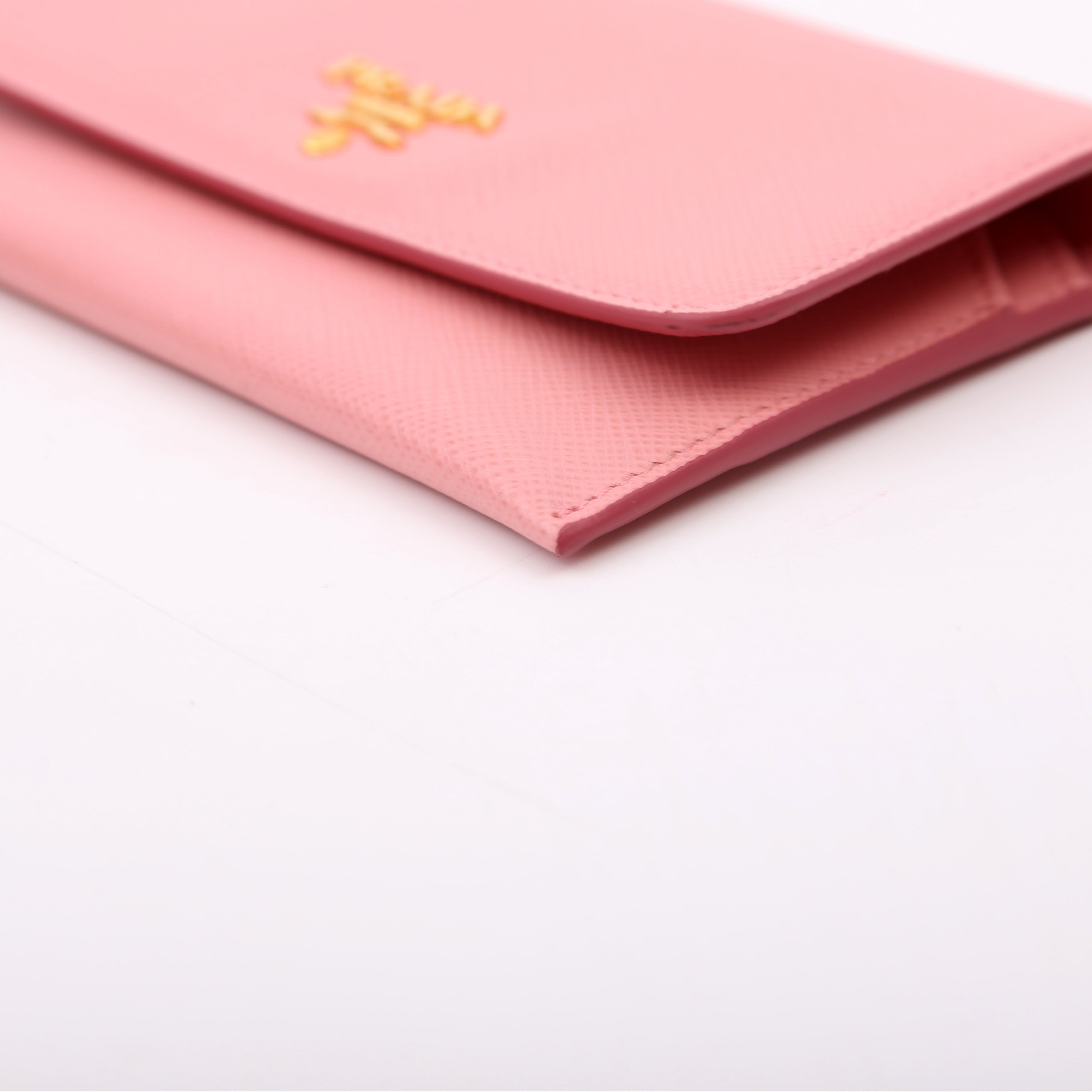 Saffiano Envelope Wallet Small Pink