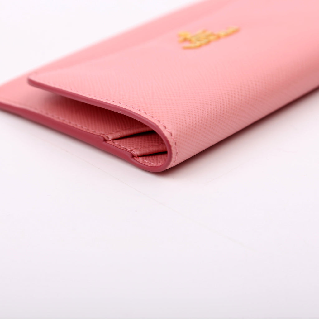 Saffiano Envelope Wallet Small Pink