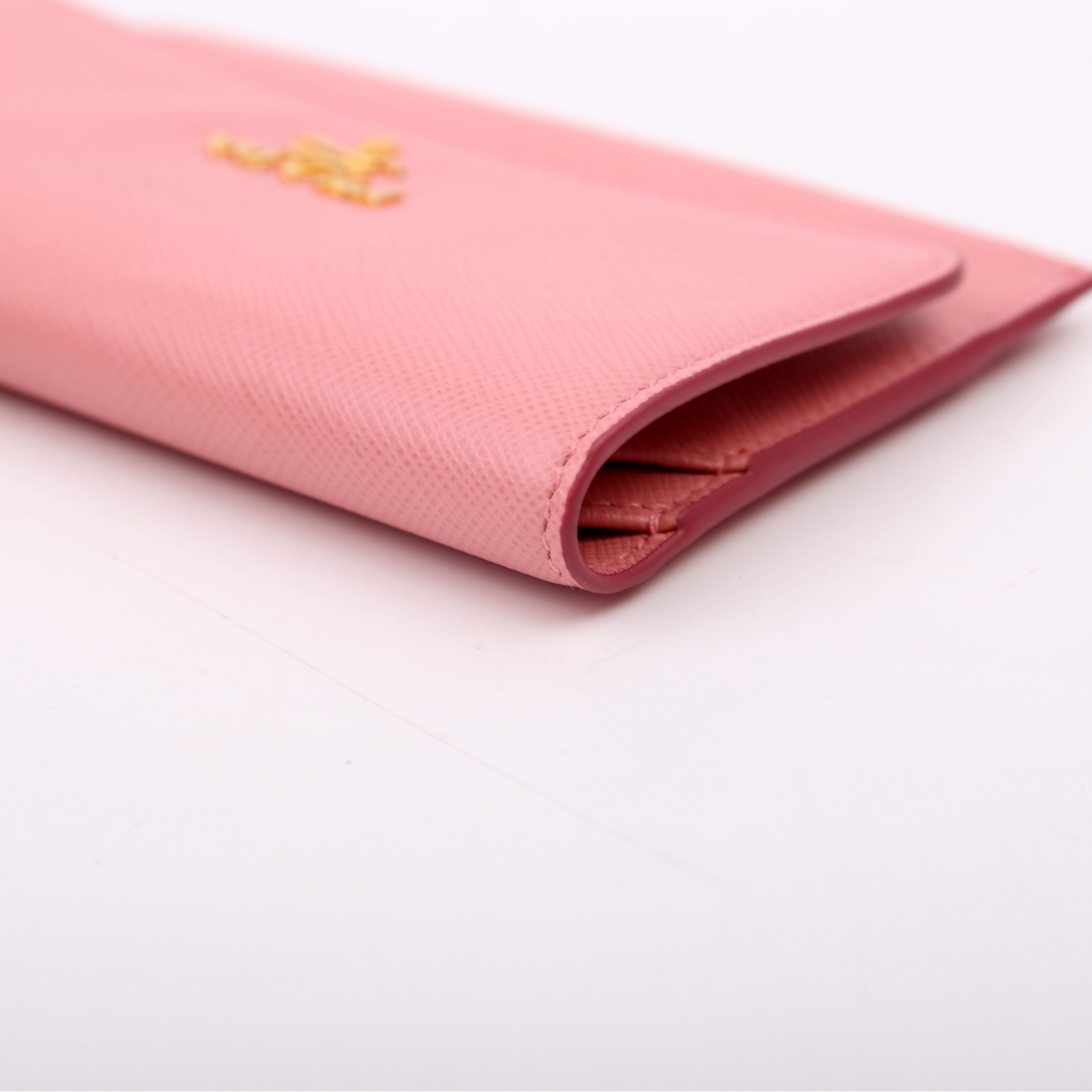 Saffiano Envelope Wallet Small Pink