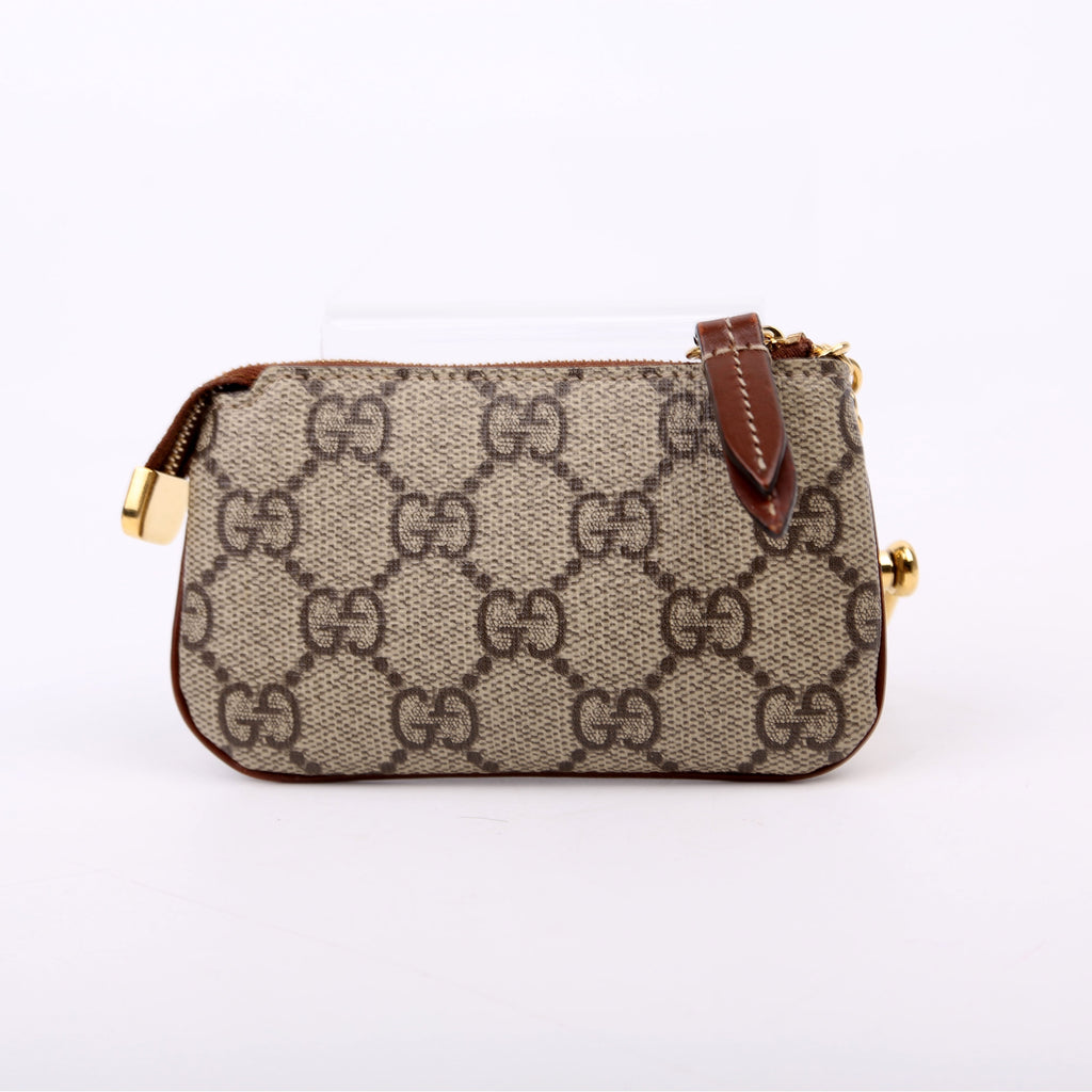 447964 GG Supreme Key Case Brown