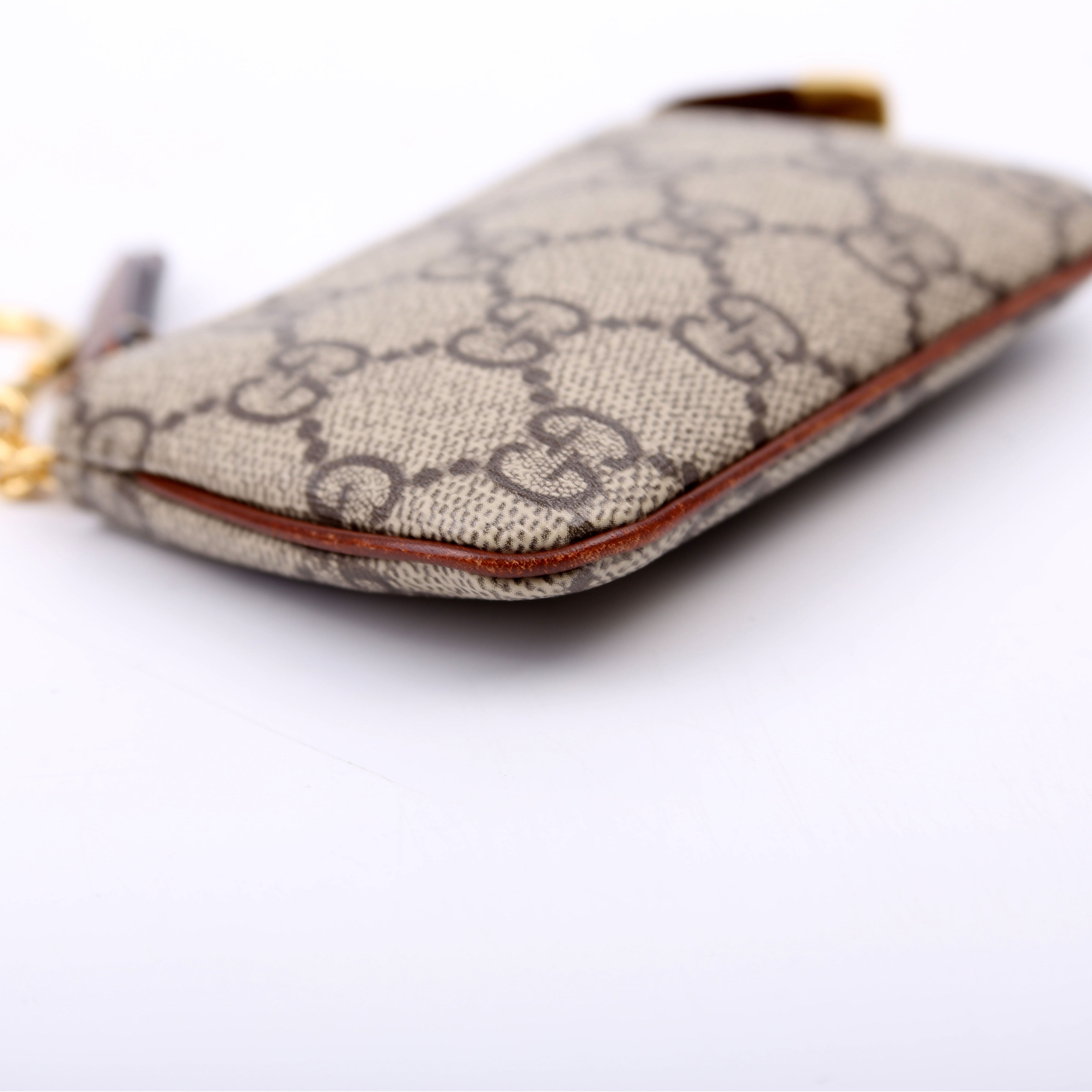 447964 GG Supreme Key Case Brown