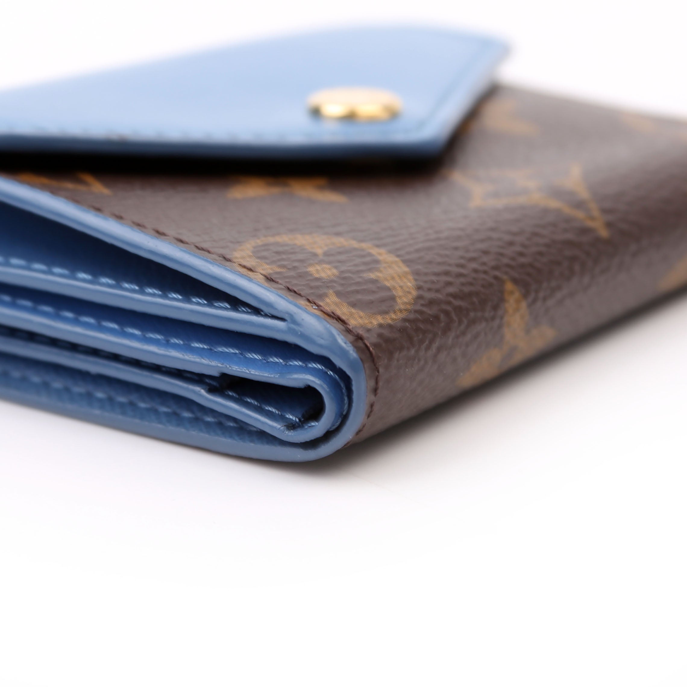 Zoe Wallet Monogram Blue