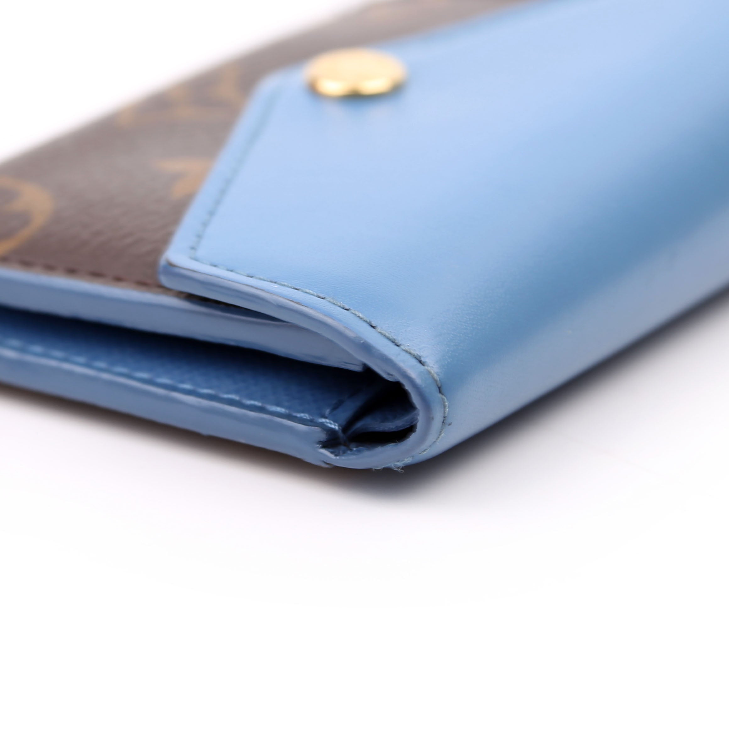 Zoe Wallet Monogram Blue