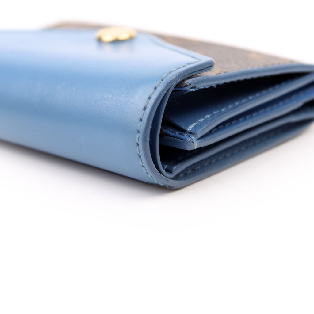 Zoe Wallet Monogram Blue