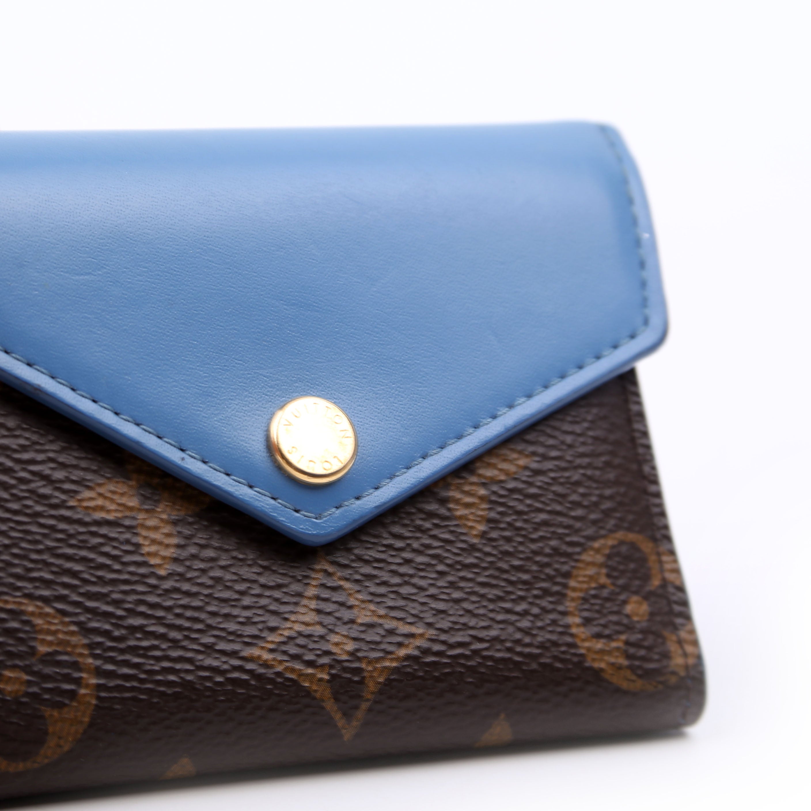 Zoe Wallet Monogram Blue