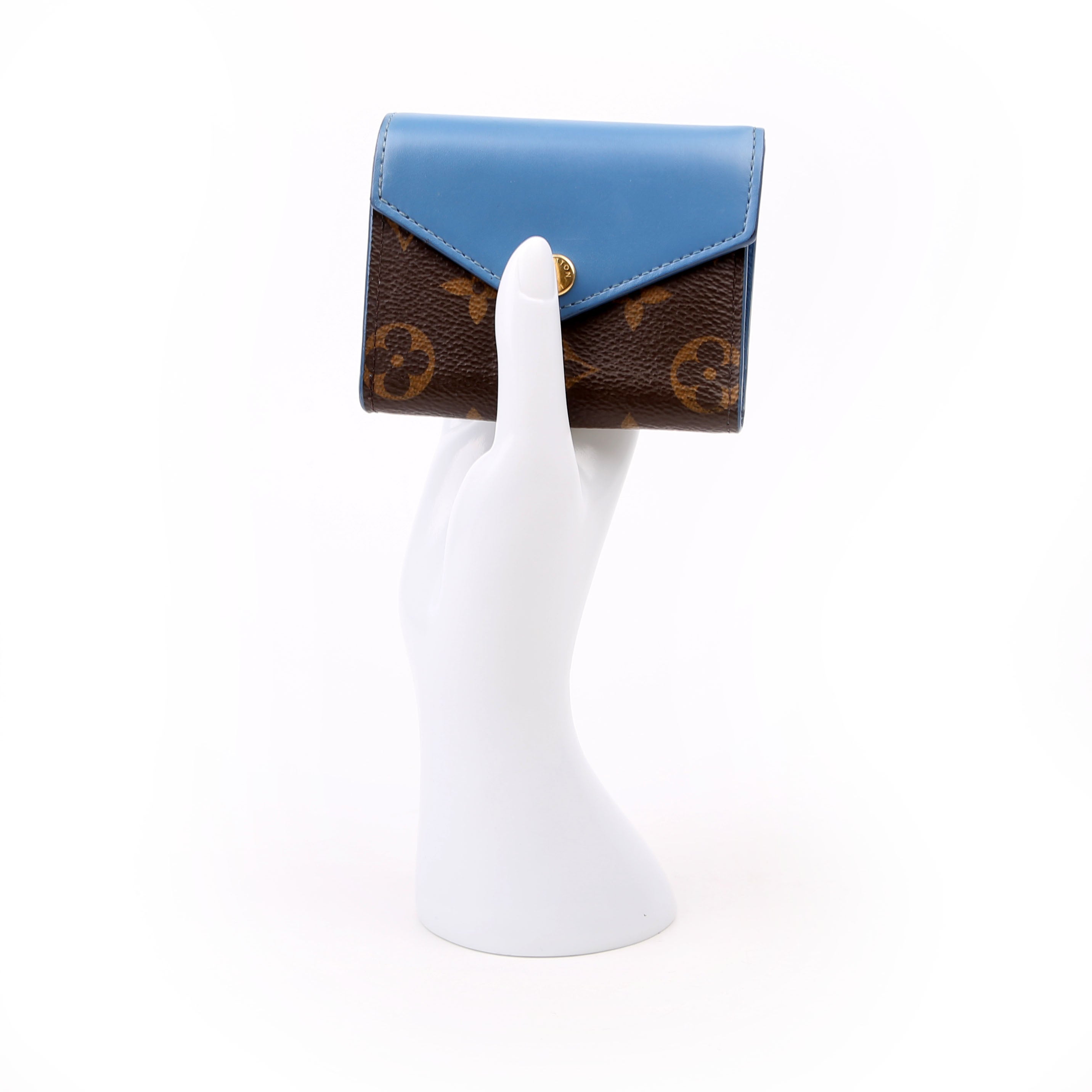 Zoe Wallet Monogram Blue