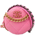 Chanel 19 Round Clutch Denim 31M Pink