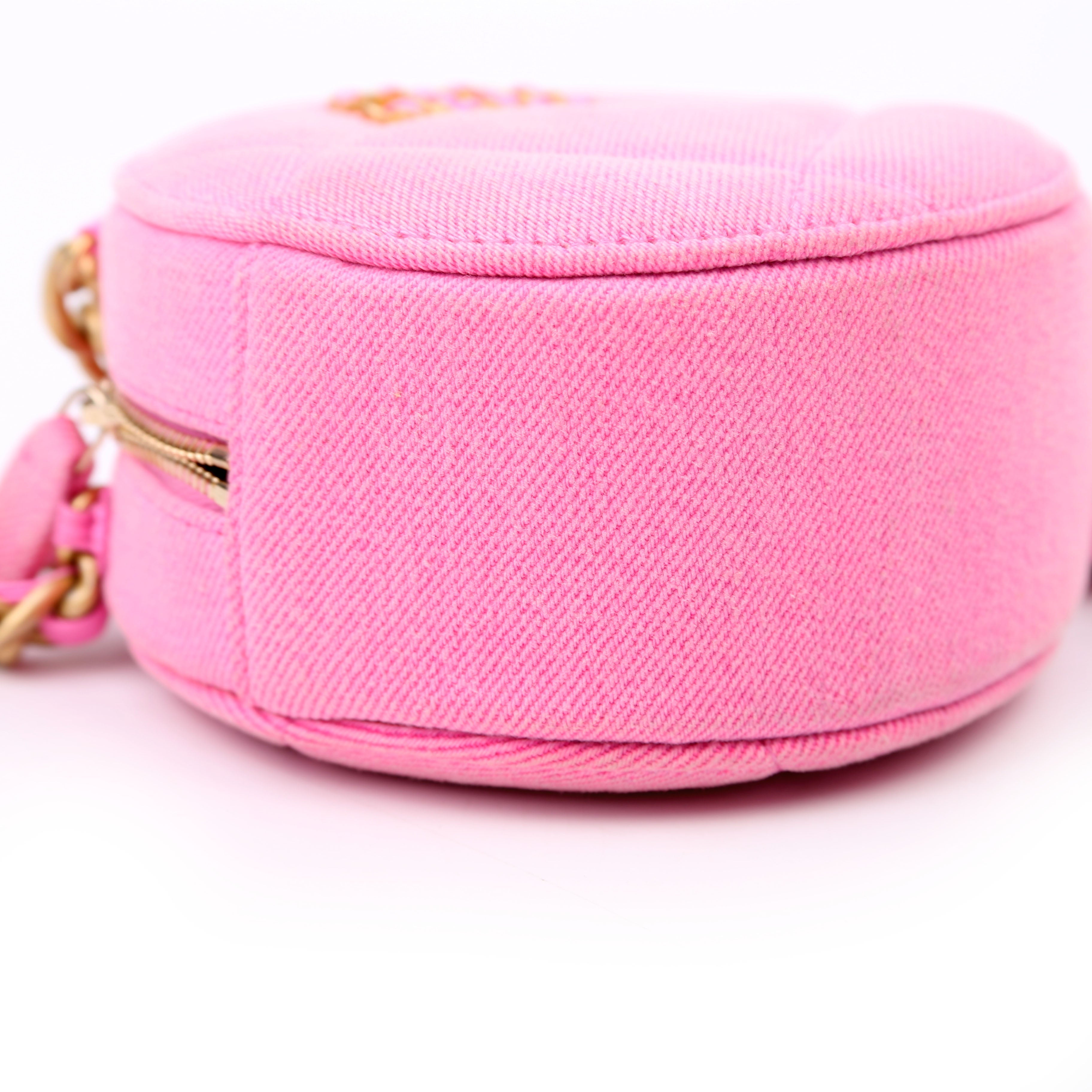 Chanel 19 Round Clutch Denim 31M Pink