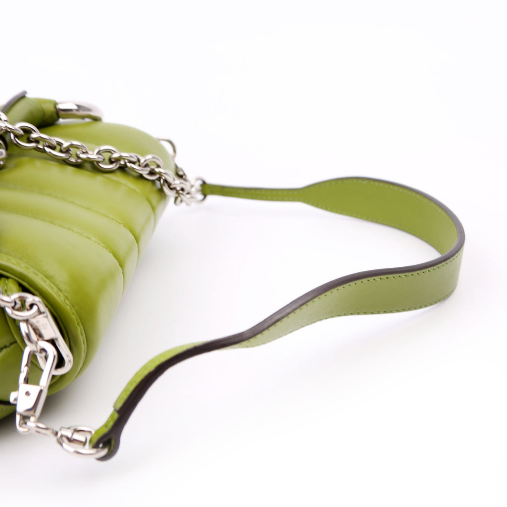 764339 Vertical Quilted Maxi Horsebit Chain Medium Shoulder Bag Green
