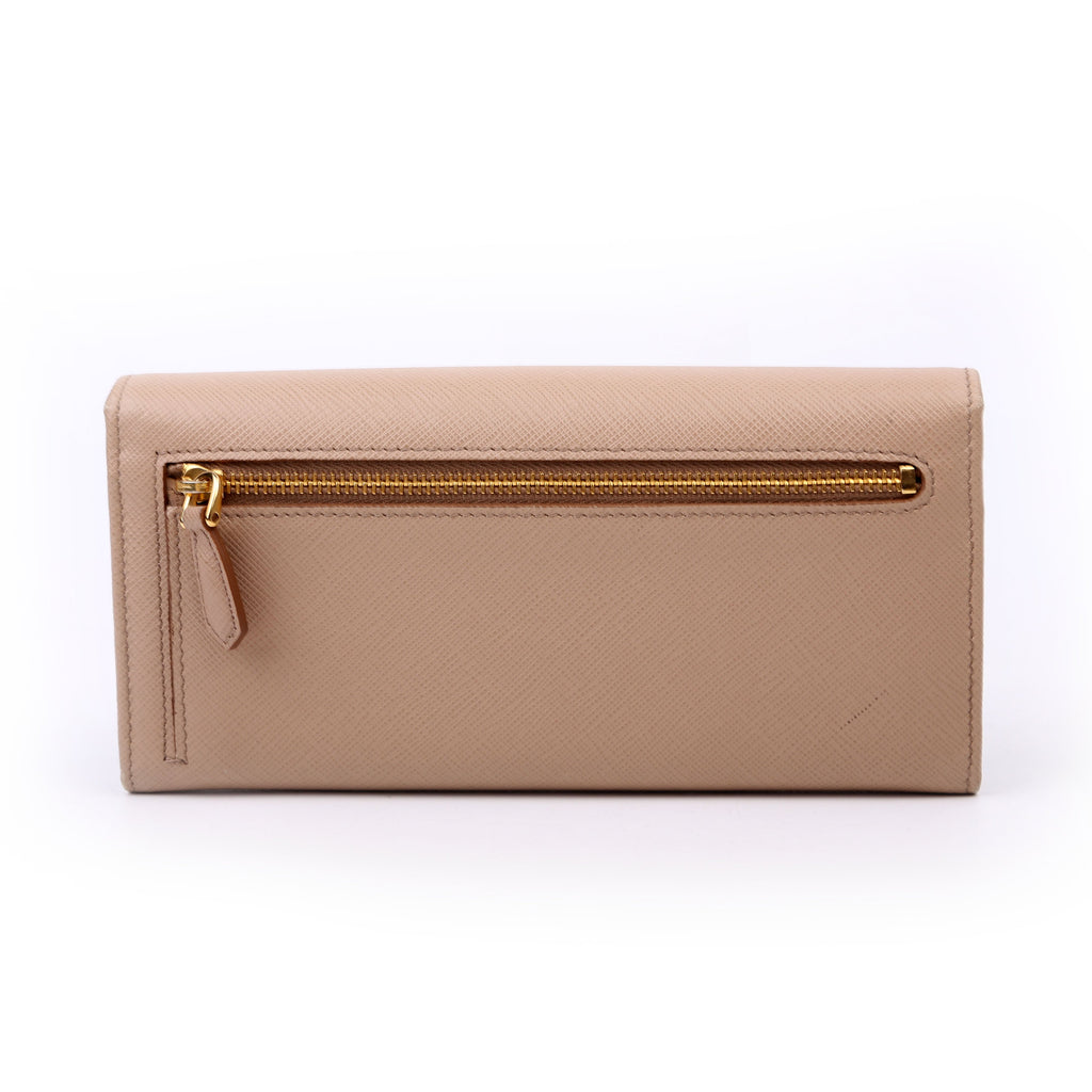 Saffiano Chain Wallet Tan