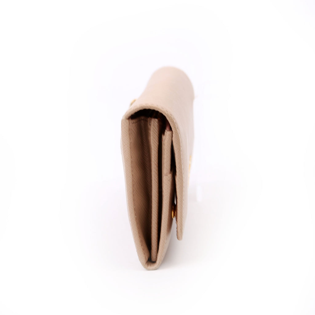 Saffiano Chain Wallet Tan