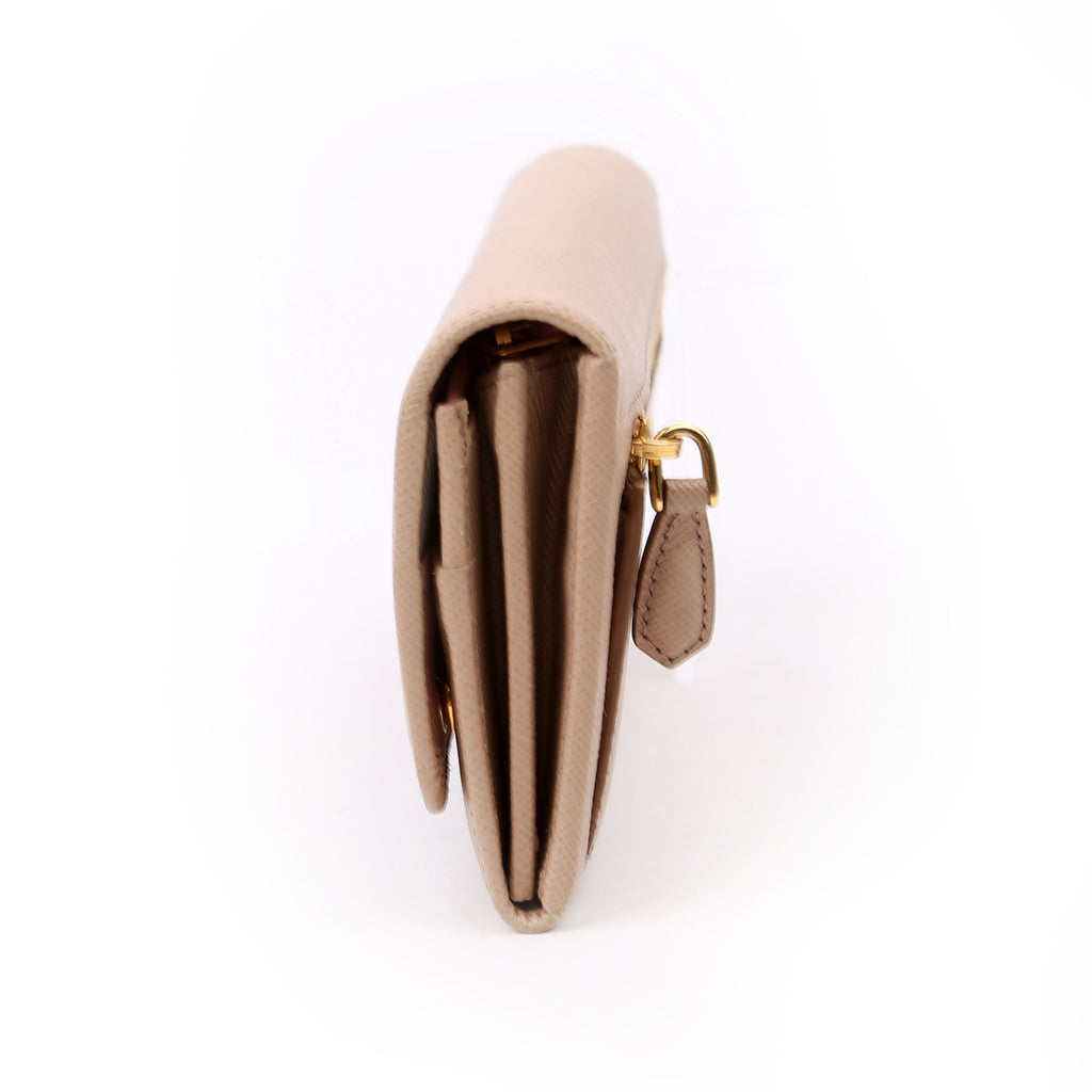 Saffiano Chain Wallet Tan