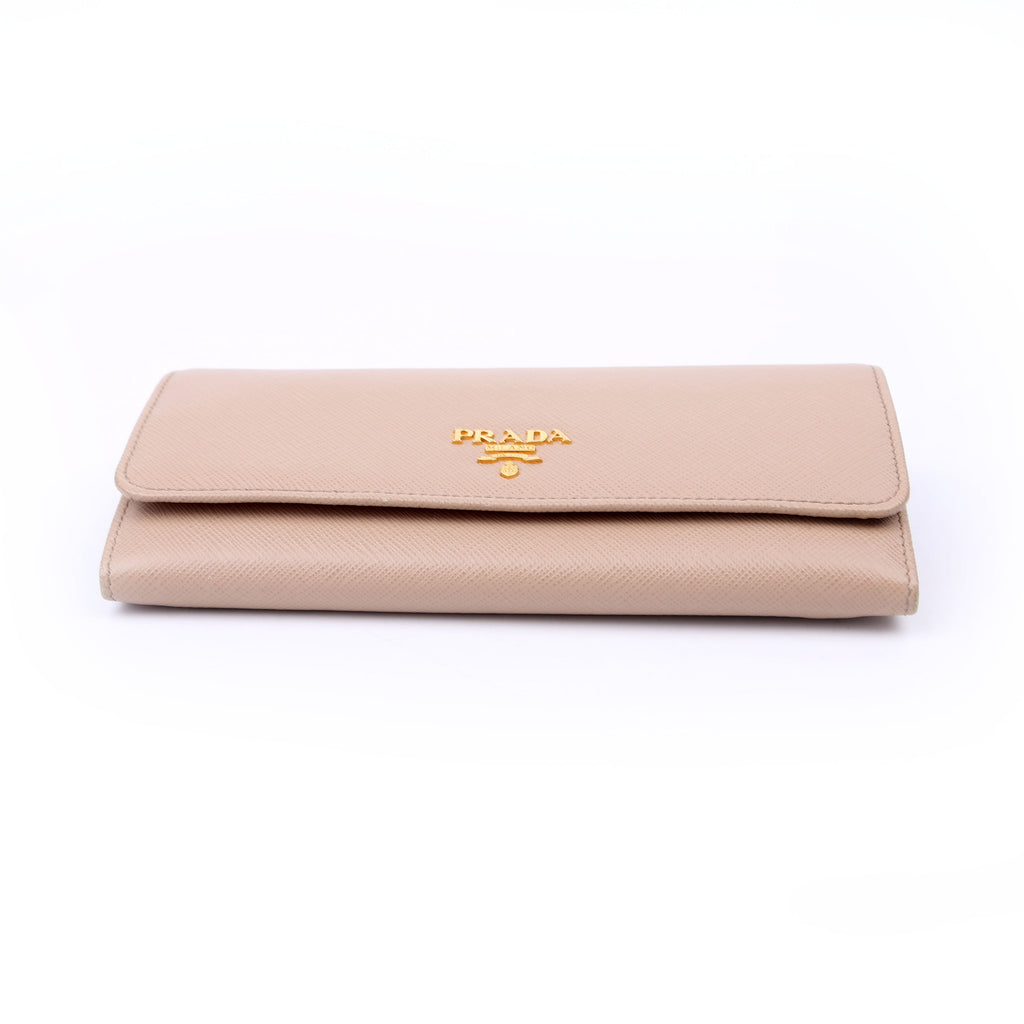 Saffiano Chain Wallet Tan