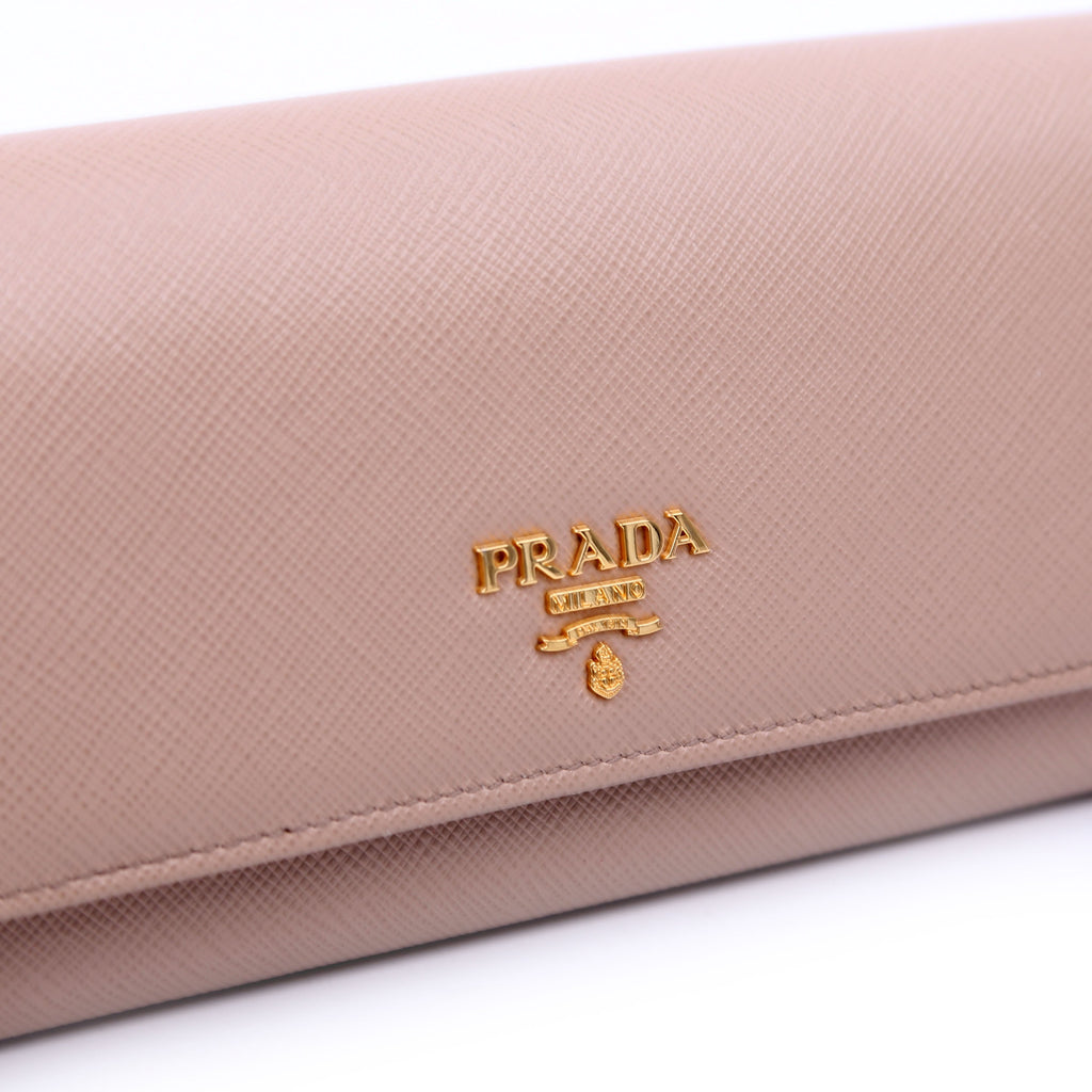 Saffiano Chain Wallet Tan