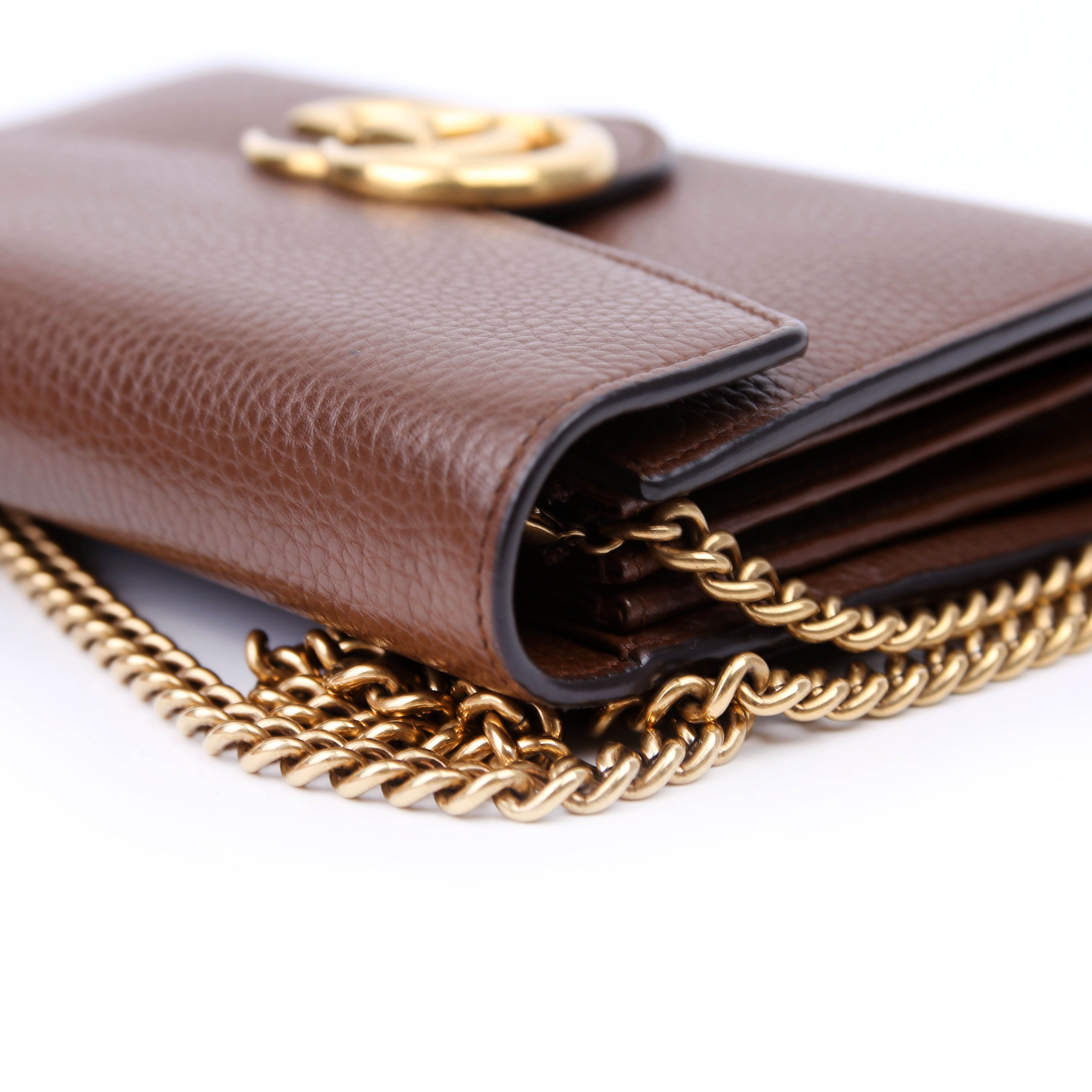 401232 Marmont Chain Wallet Brown