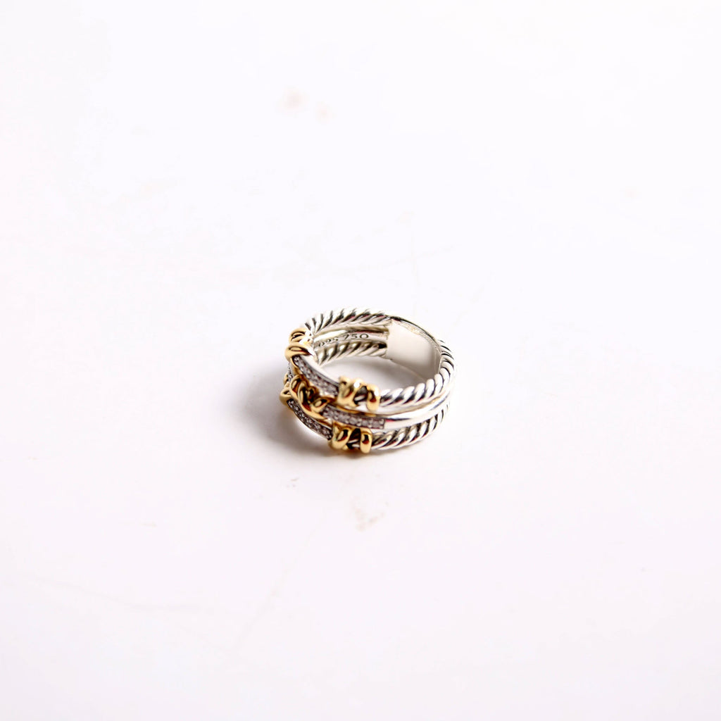 Petite Helena Wrap Three Row 925/750/Diamonds Size 6