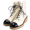 CC Cap Toe Combat Boots Size 40 Champagne/Black