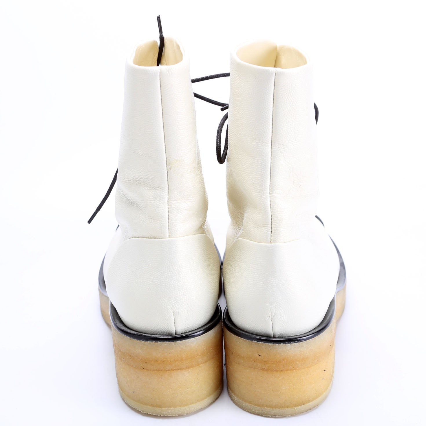 CC Cap Toe Combat Boots Size 40 Champagne/Black