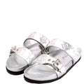 Bom Dia Metallic Leather Sandals Size 39 Silver