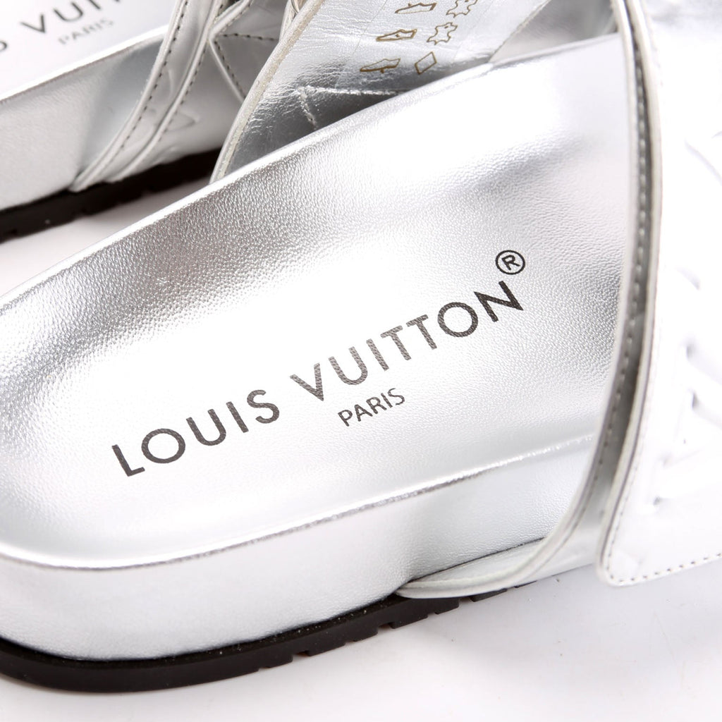 Bom Dia Metallic Leather Sandals Size 39 Silver