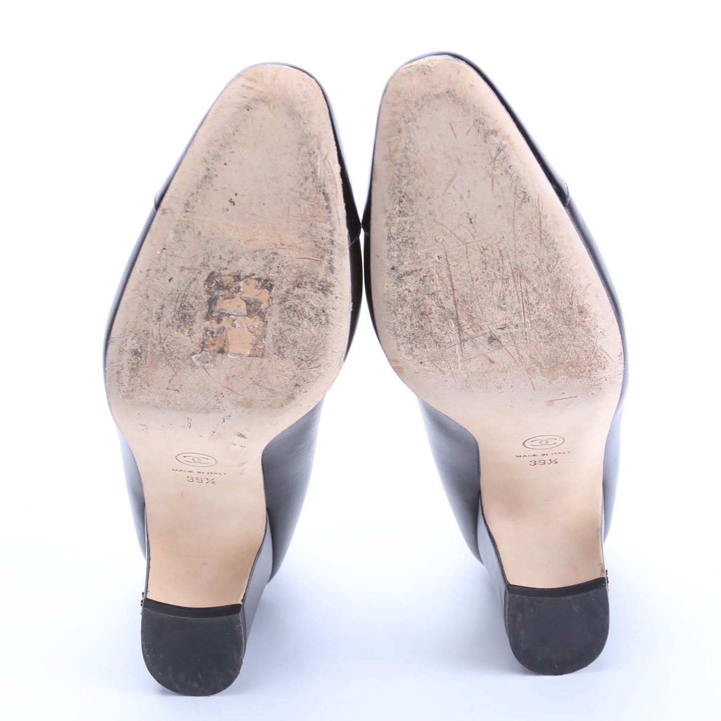 CC Cap Toe Block Heels Size 39.5 Black