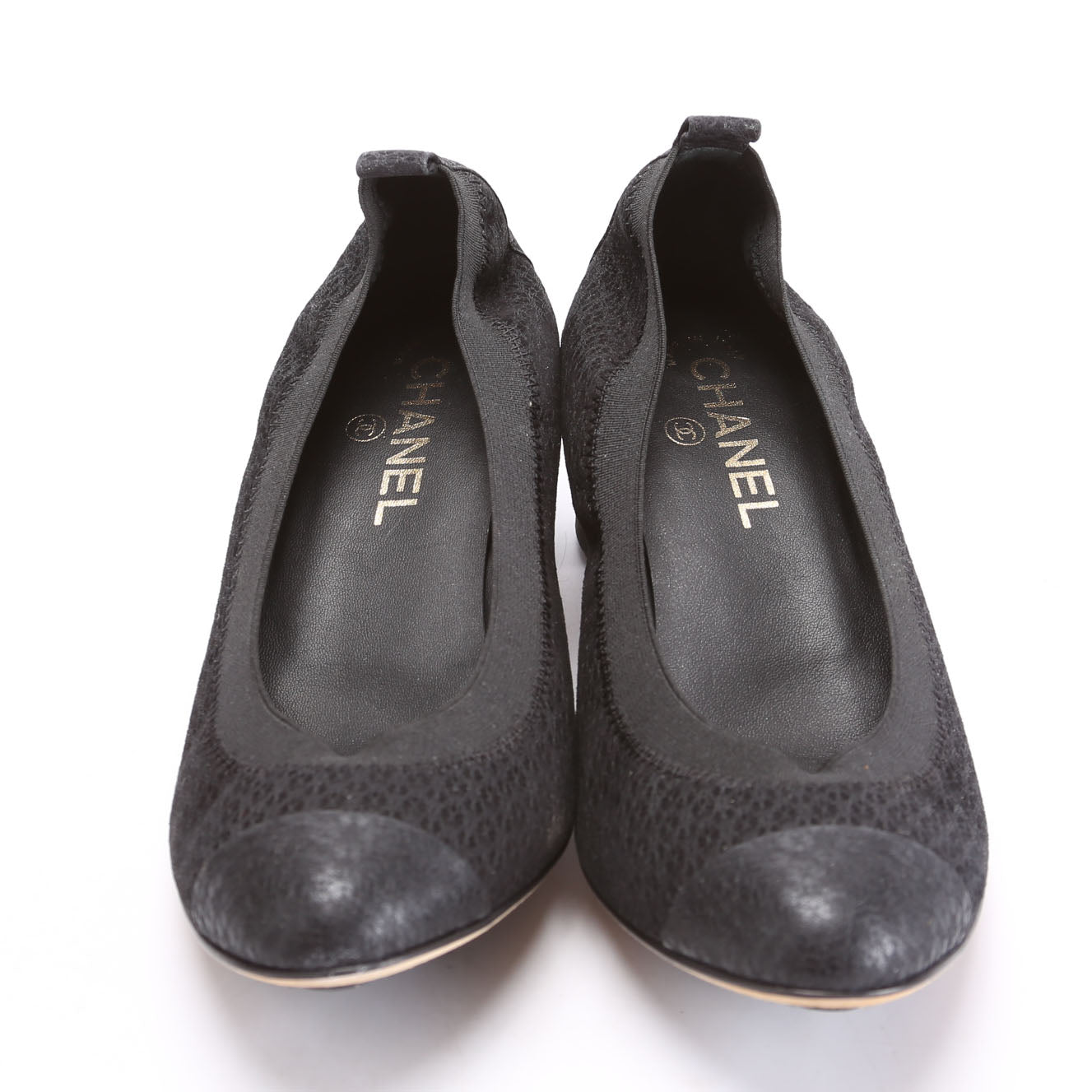 CC Scrunch Block Heels 39.5 Black