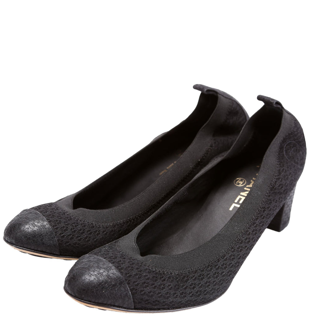 CC Scrunch Block Heels 39.5 Black