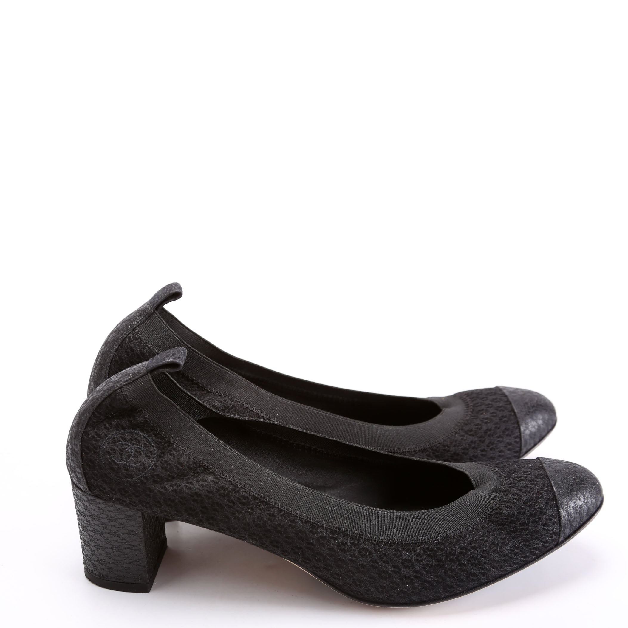 CC Scrunch Block Heels 39.5 Black