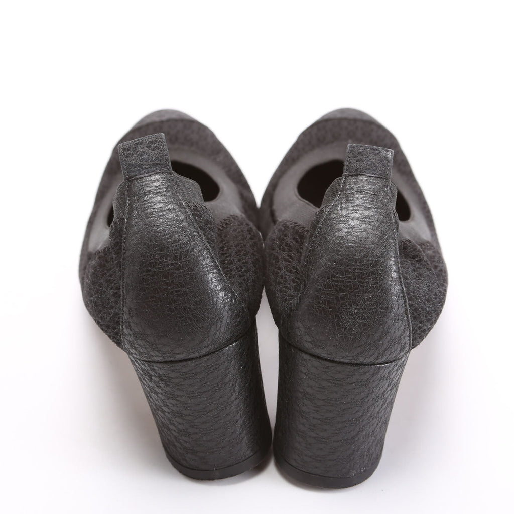 CC Scrunch Block Heels 39.5 Black