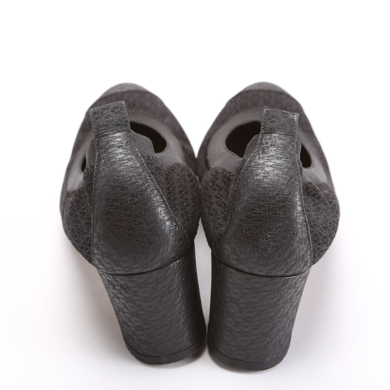 CC Scrunch Block Heels 39.5 Black