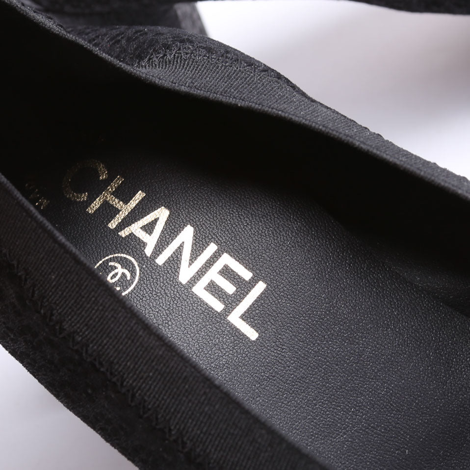 CC Scrunch Block Heels 39.5 Black