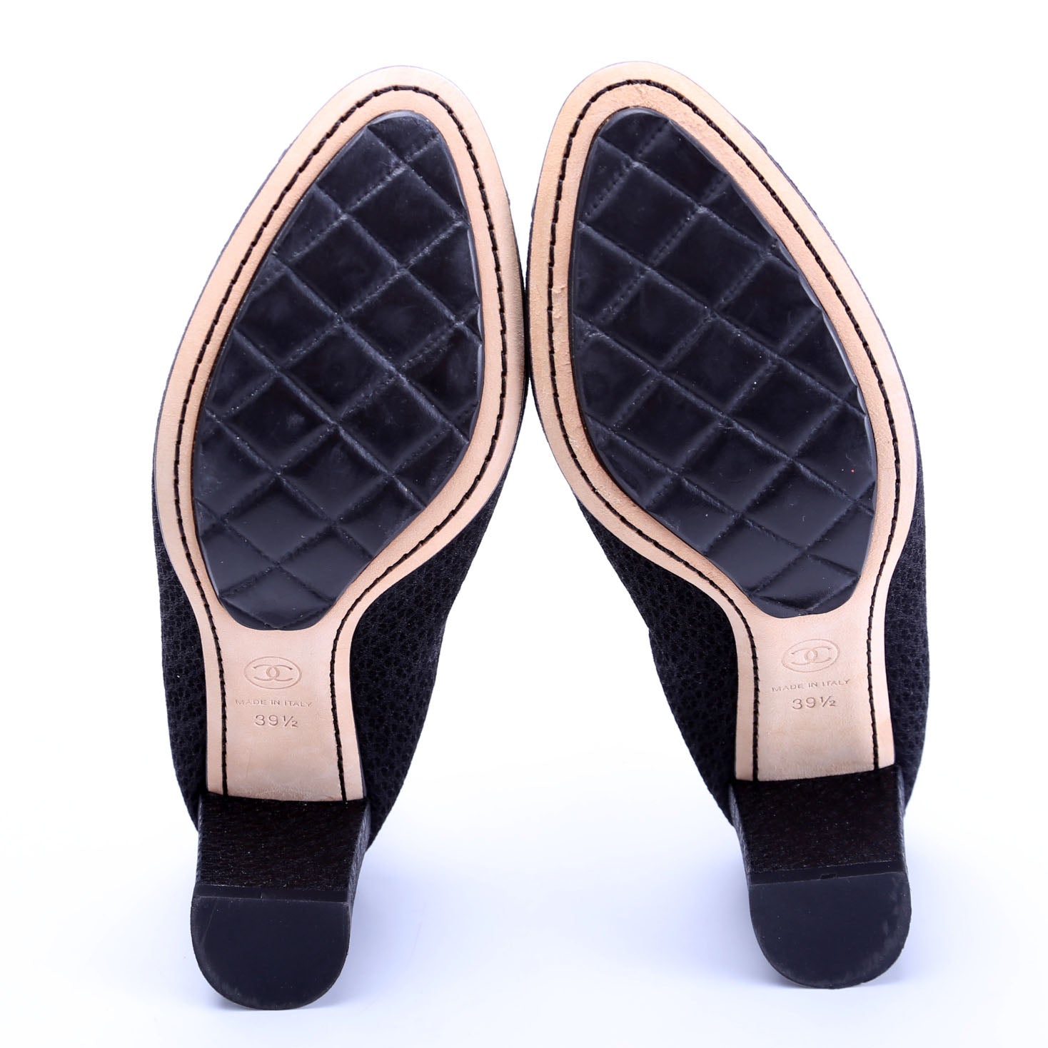 CC Scrunch Block Heels 39.5 Black