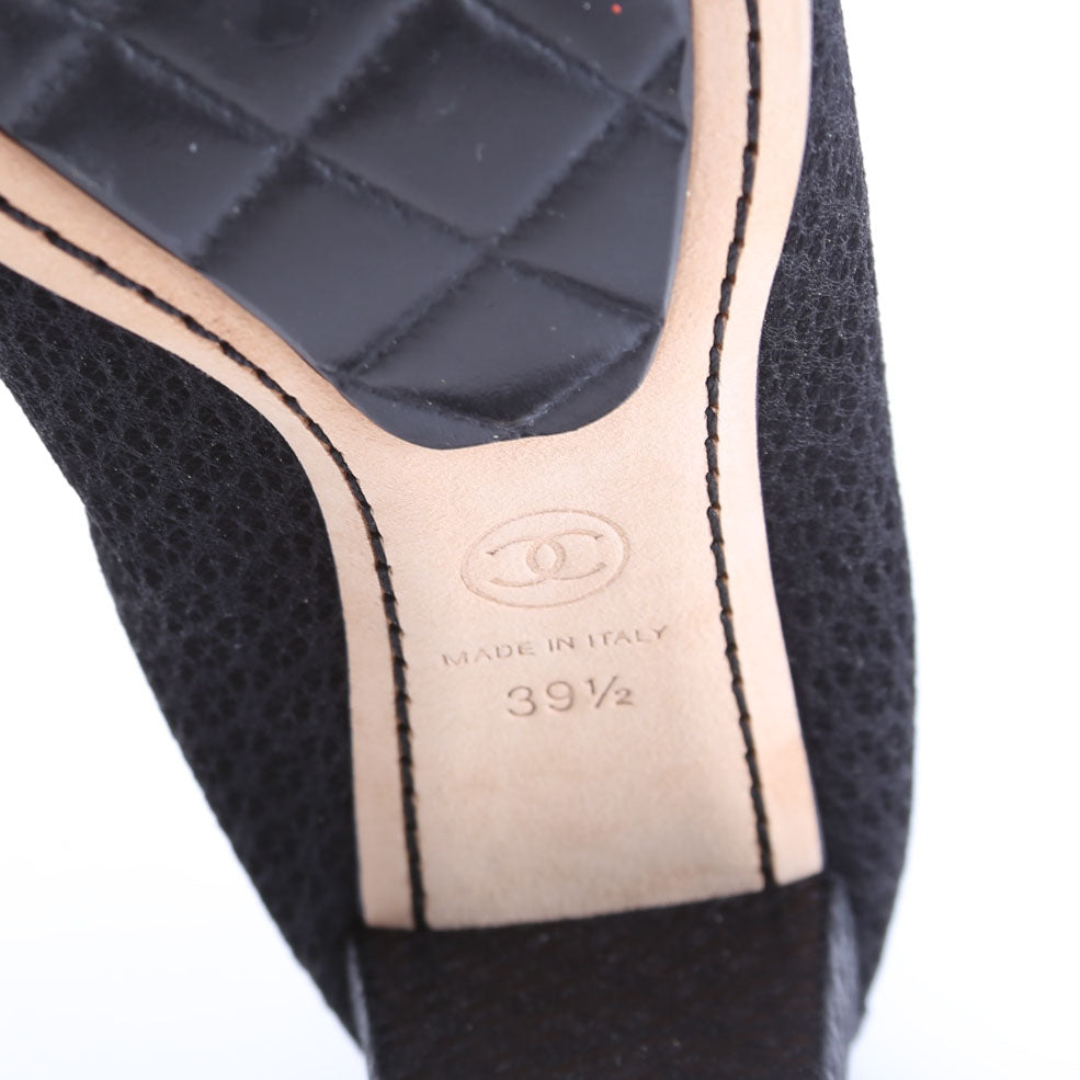 CC Scrunch Block Heels 39.5 Black