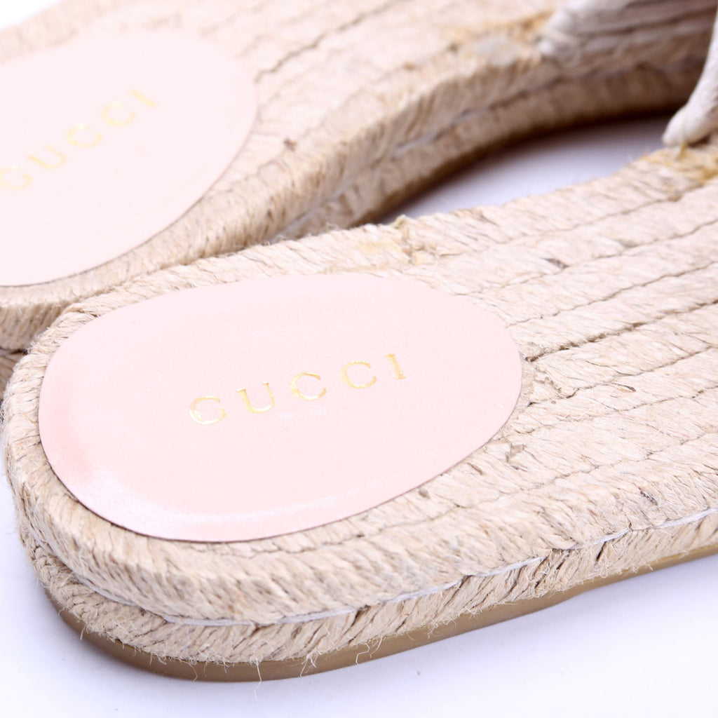 GG Psychedelic GG Marmont Espadrille Slides Size 37.5 Beige/Multicolor