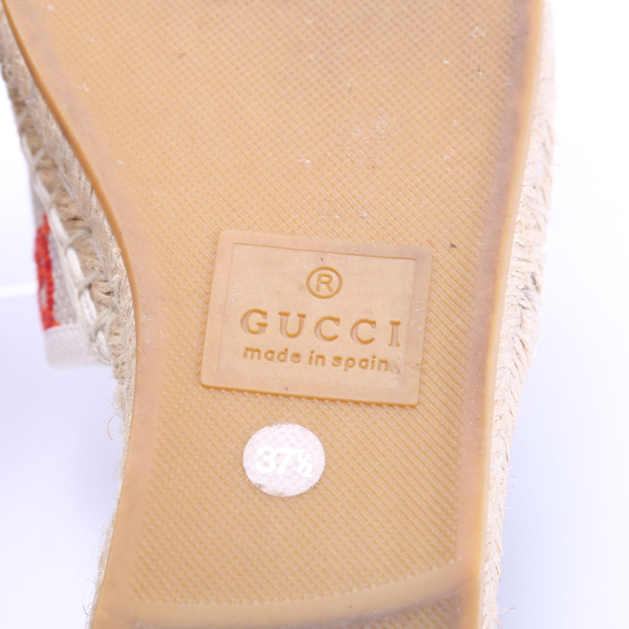 GG Psychedelic GG Marmont Espadrille Slides Size 37.5 Beige/Multicolor
