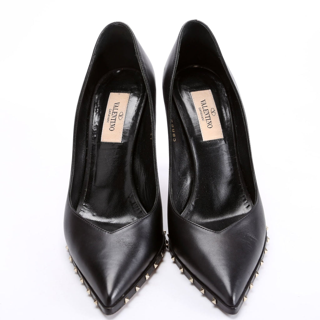 Rockstud Leather Pumps Size 38 Black