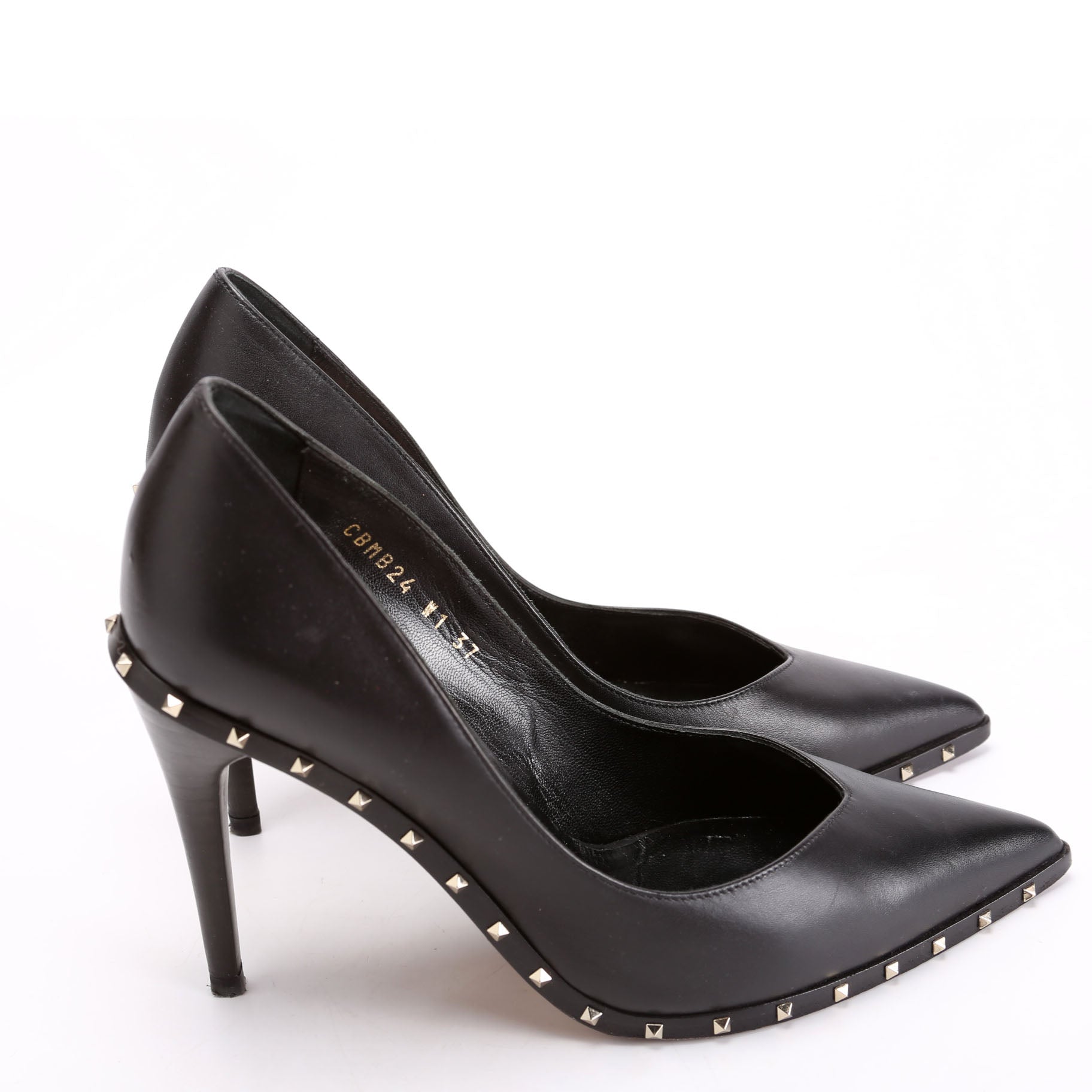 Rockstud Leather Pumps Size 38 Black