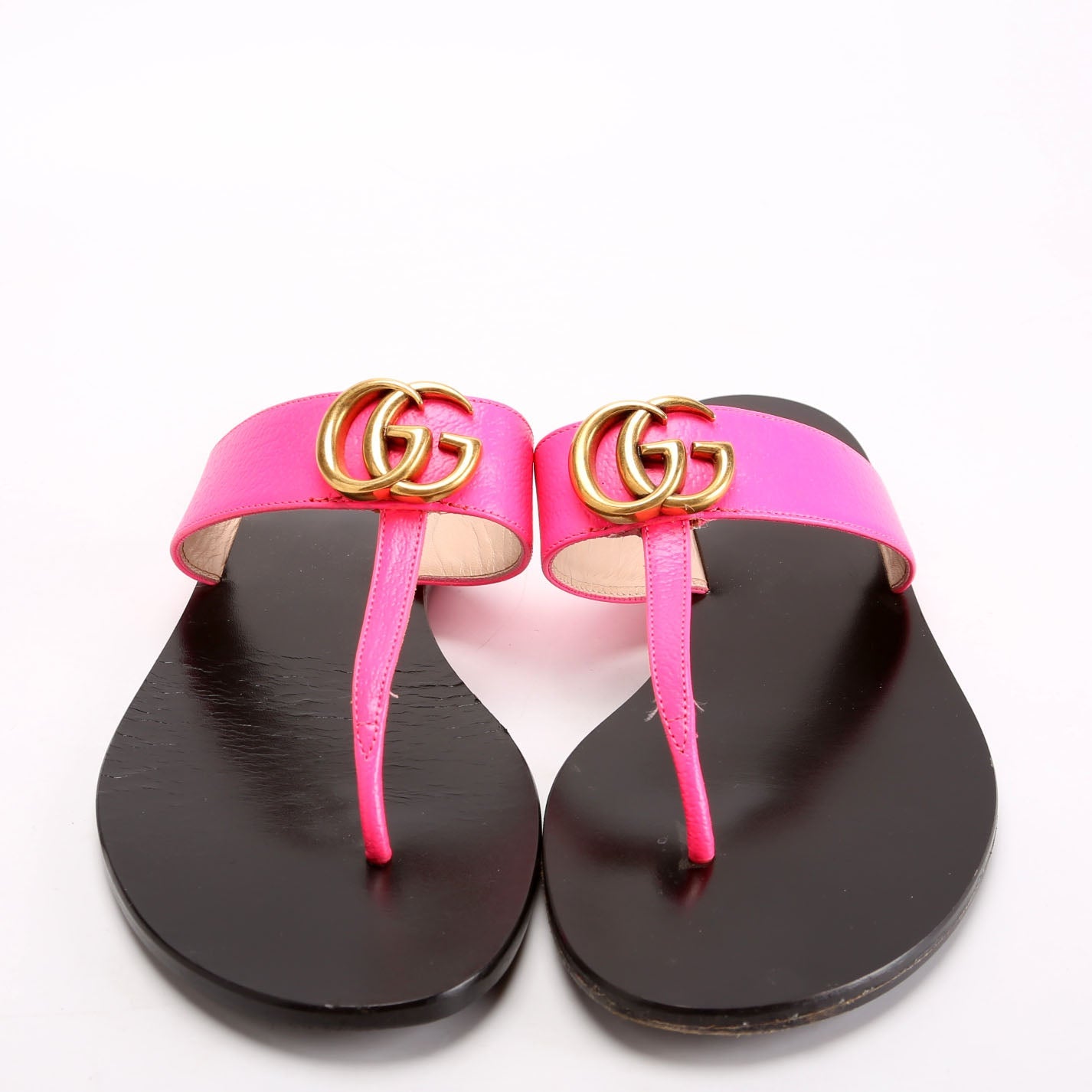 Marmont T-Strap Sandals Size 39.5 Neon Pink