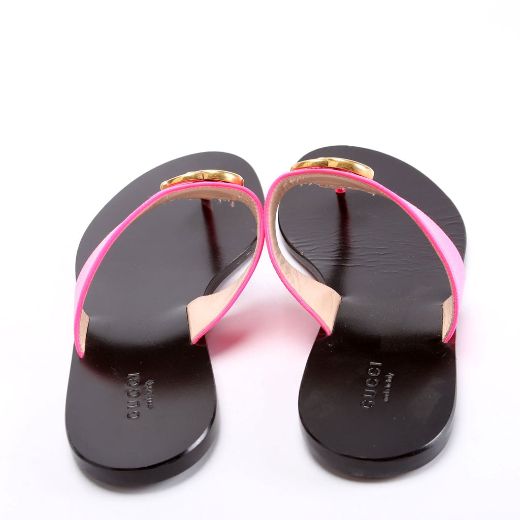 Marmont T-Strap Sandals Size 39.5 Neon Pink