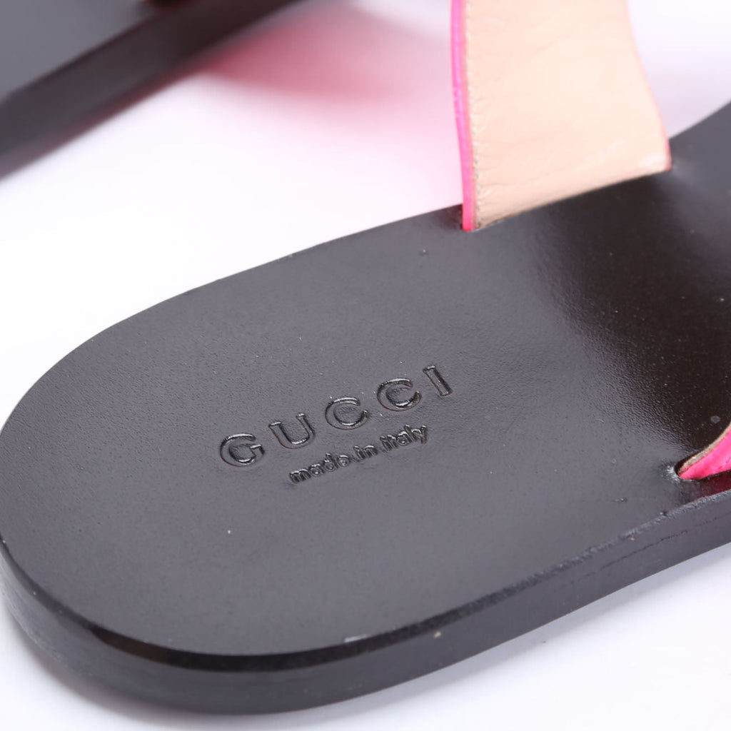 Marmont T-Strap Sandals Size 39.5 Neon Pink