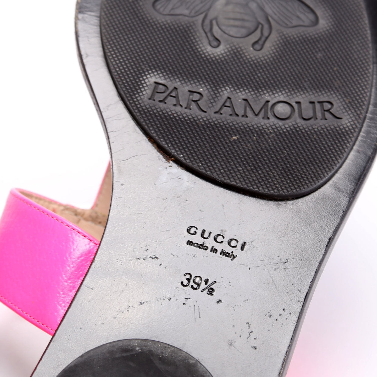 Marmont T-Strap Sandals Size 39.5 Neon Pink