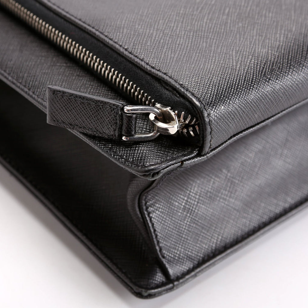 Saffiano Lux Briefcase Black