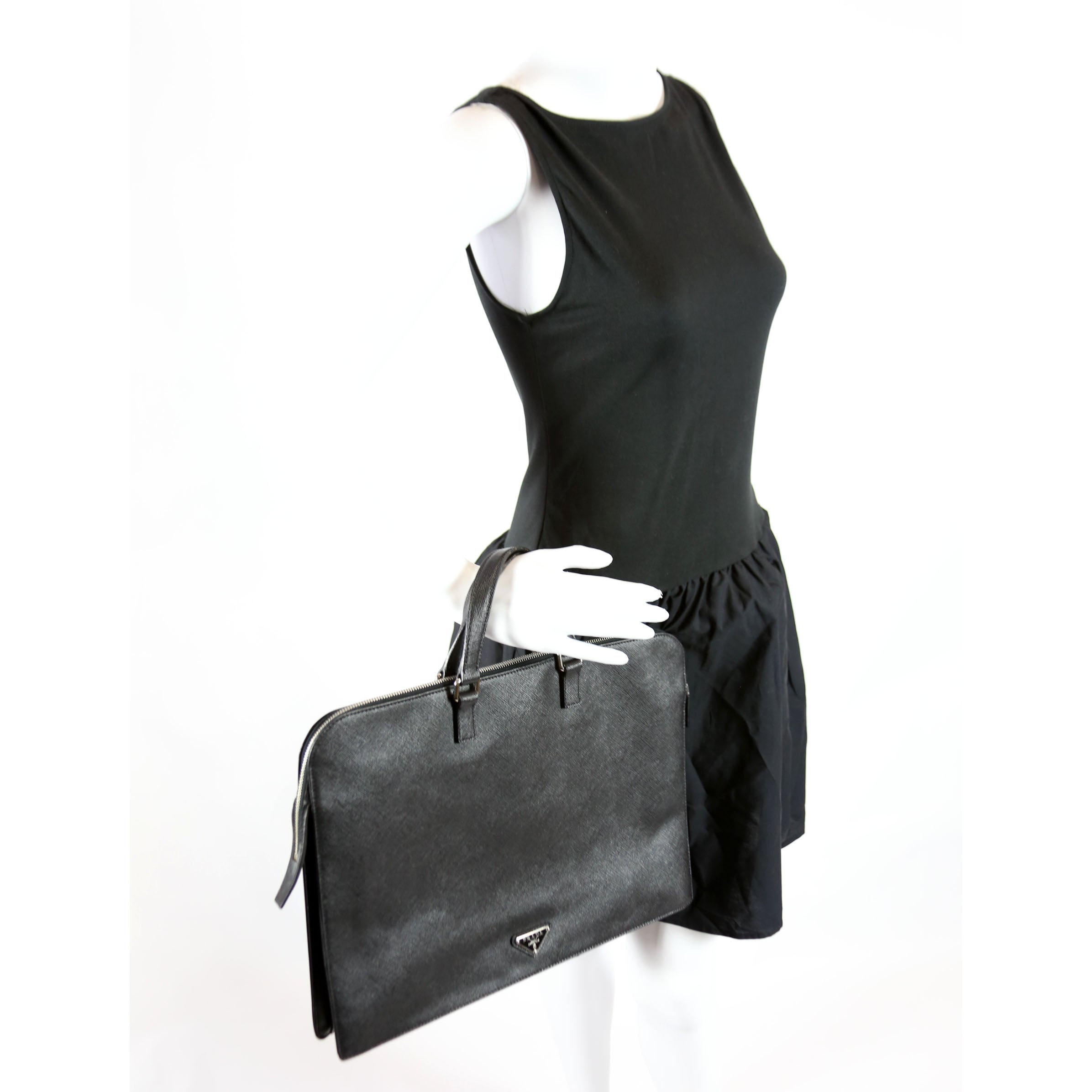 Saffiano Lux Briefcase Black